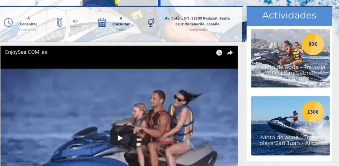 EnjoySea.COM permitirá visualizar videos a sus proveedores de actividades náuticas